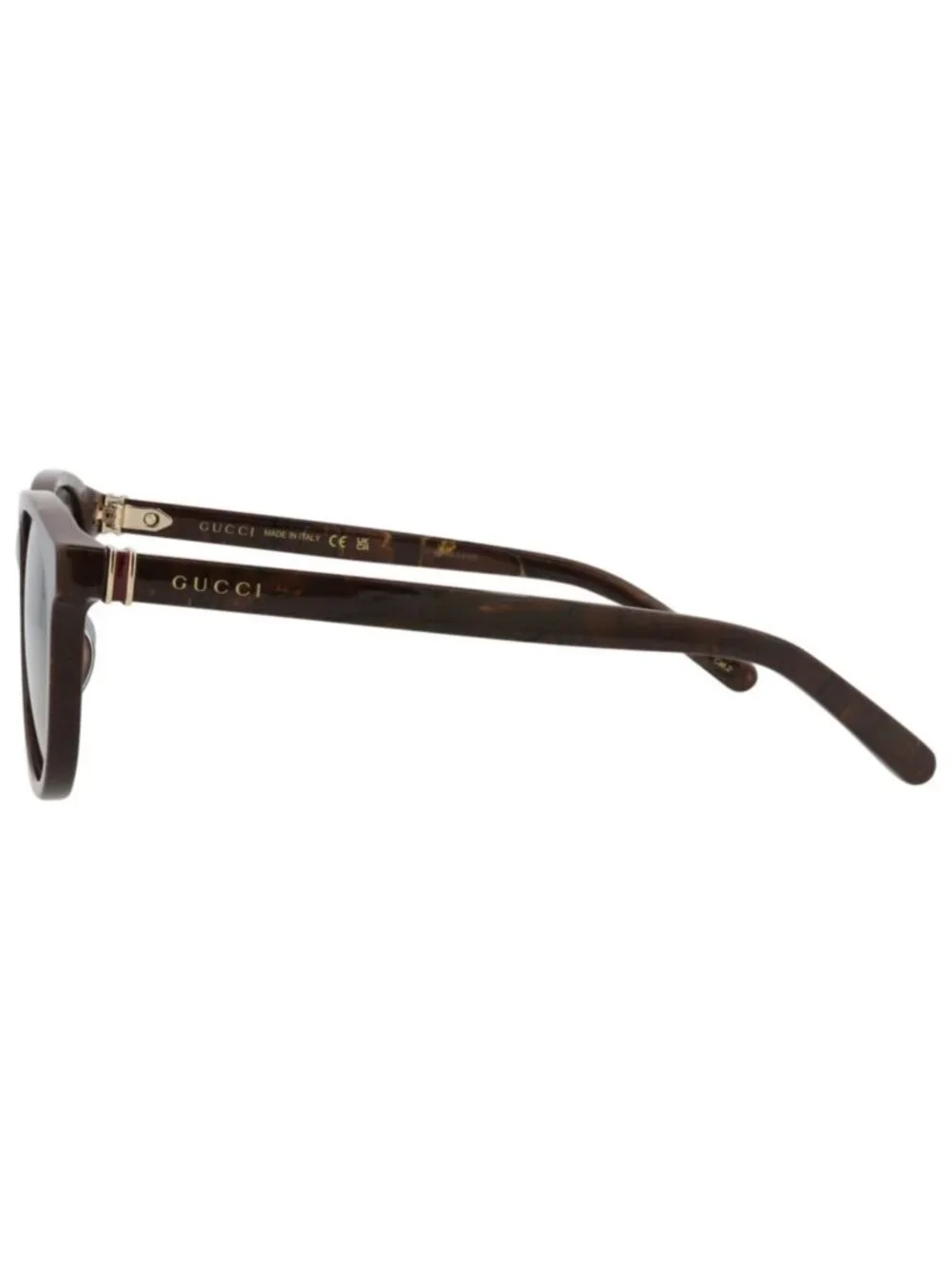 New Gucci Women's Sunglasses Round Oval Recycled Acetate Frame Mens Brown Brown